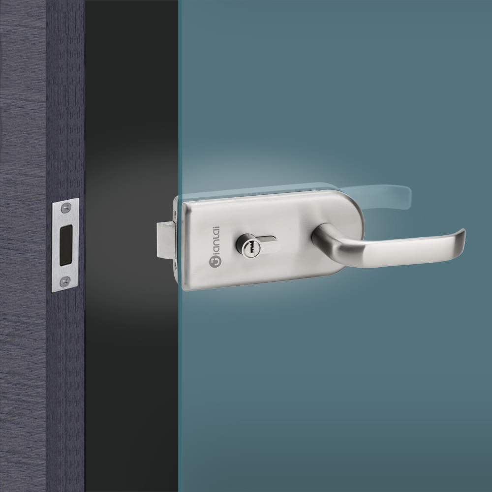 Aluminio con gabinete de llave universal Cerradura de puerta de vidrio